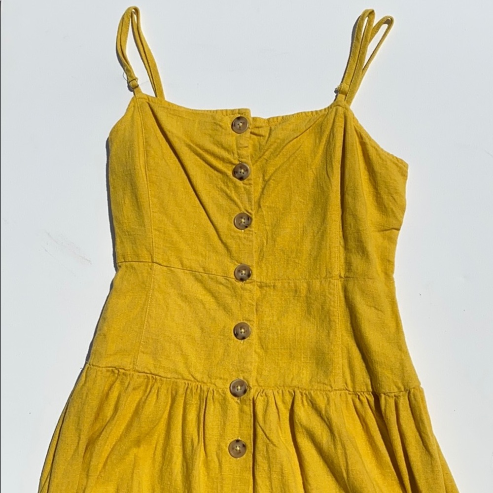 UO gold midi dress